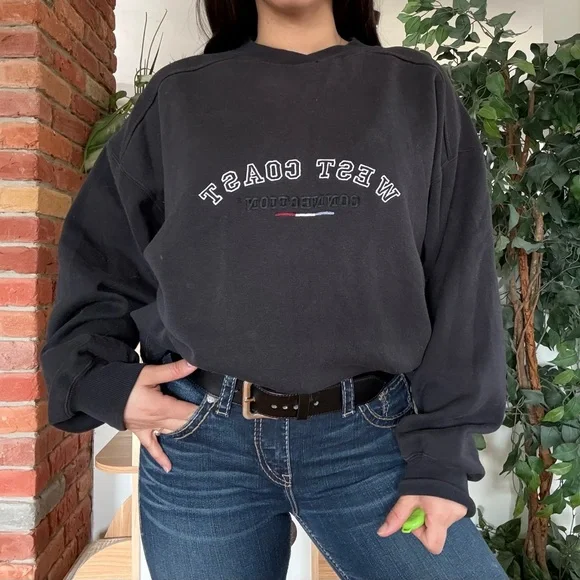 Y2K West Coast Oversized Distressed Sweatshirt - Picture 3 of 4